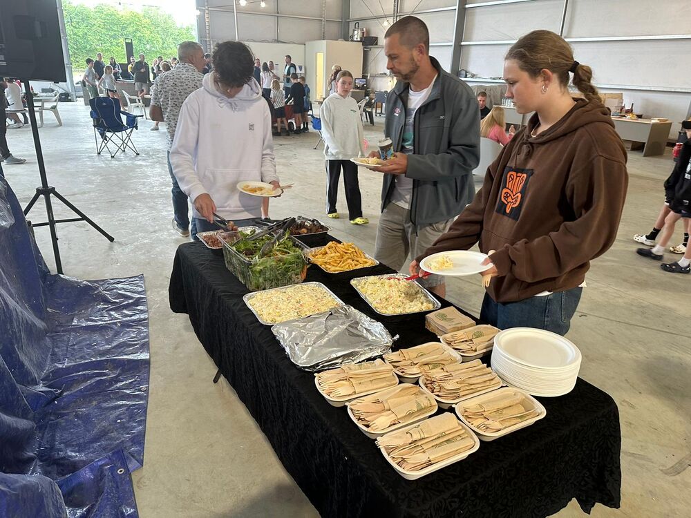 Indoor event buffet service